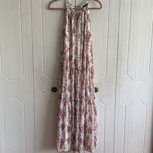 Drew Tiered Boho Floral Maxi Dress in Ivory Meadow Size Small Anthropologie